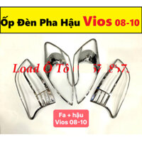 Ốp Viền Đèn Pha Hậu Xe Toyota Vios 2007-2010 Form Cũ mẫu Nhựa ABS Mạ Crom Sáng Bóng, Sẵn Keo Dán