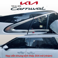 Ốp Viền khung kính Kia Carnival 2022 2023 2024 2025 inox mờ (matte silver) nhám chân kính cong kính cửa phụ kiện 2025