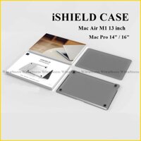 Ốp WIWU iSHIELD Ultra thin Case cho Macbook  Air 13.3 M1 / M2 / Pro 14 - 16 inch. Nhám siêu mỏng chống bám vân tay