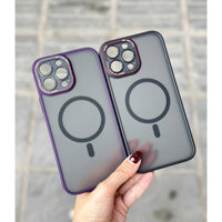 ỐP X&M lưng nhám viền cam in chữ ip14pro/ ip14pro max