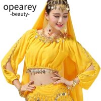 Opearey Belly Dance Top Nữ Sequin Tua Rua Performance Top
