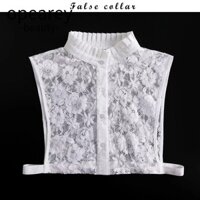 Opearey Cổ Giả, Quần Áo Nữ Đế Trắng Ren Hoa Nữ Nửa Áo Sơ Mi, Phụ Kiện Áo Sơ Mi Ve Áo Cổ Có Thể Tháo Rời