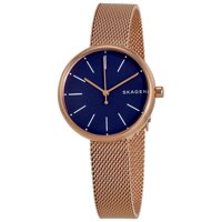 Open Box - Skagen Signature Navy Blue Dial Rose Gold-tone Ladies Watch SKW2593