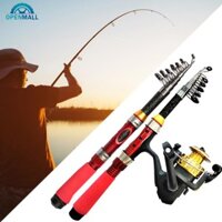 Openmall 1 / 1.2 / 1.5M Di Động Có Thể Thu Vào Cần Câu Cá Siêu Ngắn Sợi Thủy Tinh Nhỏ Cần Biển Đồ Câu Cá-Đỏ M7P2