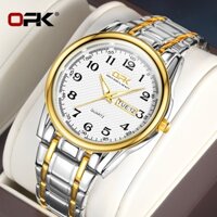 OPK Đồng Hồ Nam Chính Hãng Chống Nước Dạ Quang Lịch Thời Trang Cao Cấp Đồng Hồ Đeo Tay Nam Dây Thép Thạch Anh Phát Sáng Lịch Kim 8110