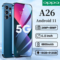 OPPQ A26 Điện thoại thông minh mới 16GB + 512GB Màn hình lớn 6,8 inch Android 6800mAh Điện thoại di động giá rẻ