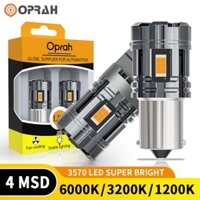 Oprah 2 Chiếc 1156 Bóng Đèn LED 1157 T20 7440 7443 T25 3156 3157 Tín Hiệu Xoay Siêu Sáng 3570 4SMD Đèn LED Đuôi Phanh Đèn Đảo Chiều Có Quạt canbus