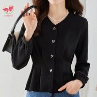 Optimal LIMIT Áo Sơ Mi Đen Nữ Dạo Phố Sang Trọng Văn Phòng