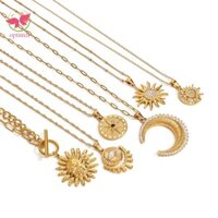 Optimal LIMIT Vintage Mặt Dây Chuyền Mặt Trời Vòng Cổ Thép Không Gỉ Sinh Nhật Cổ Điển