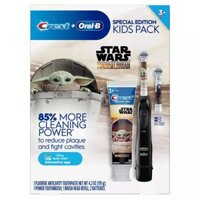 ORAL-B KIDS BATTERY TOOTHBRUSH + CREST KIDS TOOTHPASTE - MANDALORIAN HOẠT HÌNH STARWARS CHO BÉ TRAI