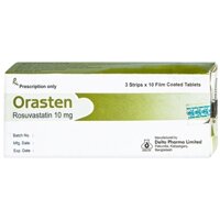 Orasten Rosuvastatin 10Mg Delta Pharma (Hộp/30 Viên)