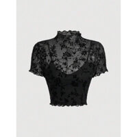 [Order 12-15 ngày] Áo croptop 2 lớp in hoa