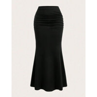 [Order 12-15 ngày] (SẴN ĐEN M) Chân váy xếp li đuôi cá trơn dài