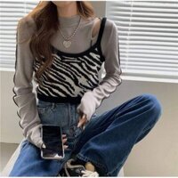 [ORDER 15-20 NGÀY] ÁO RÁCH VAI HỌA TIẾT VẰN PHỐI