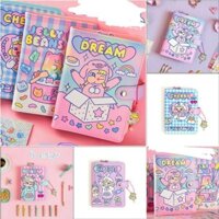 (Order 17 ngày) Sổ còng A6 bìa da PU chất lượng cao Bentoy Milkjoy OK CHERRY Bonbon Station/ UFO dream bunny