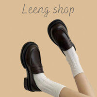 [ORDER 7-15ngày](SẴN NÂU36 ĐEN37,38) Giày Oxford nữ BASIC phong cách Anh Quốc màu Đen, Cafe mũi tròn đế đúc - Hàng mới v