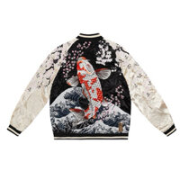 Order Áo khoác bomber sukajan jacket 2 mặt thêu Cá Koi kiểu nhật