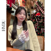 ORDER - Áo Khoác Dạ Cổ Tròn Viền Bèo Đính Hạt D20