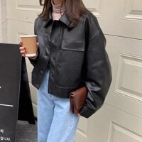 [ORDER] Áo khoác da croptop oversize