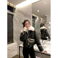 [Order] Áo khoác da nữ - áo khoác da cổ lông❤️