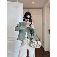 (ORDER)- Áo khoác dạ nữ dáng ngắn vintage Hàn Quốc thu đông 2024