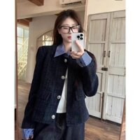 [Order] áo khoác dạ tweed phối cổ và tay áo sơmi