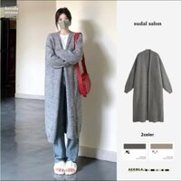 (ORDER) Áo khoác len cardigan không khuy dáng dài rộng style MORAN Hàn Quốc nhẹ nhàng