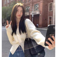 (ORDER) Áo len cardigan cổ V cài khuy thon eo kiểu Pháp sang chảnh nhiều màu (hàng QC loại 1)