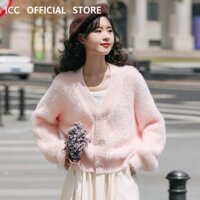 [ORDER] Áo len lông thỏ áo cardigan tiểu thư - Áo len nữ cardigan cài cúc thu đông AO064 ICC Official Store