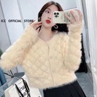 [ORDER] Áo Len Lông Thỏ Áo Cardigan Tiểu Thư - Áo Len Nữ Cardigan Cài Cúc Thu Đông AO109 ICC Official Store ORDERTAOBAO