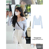 (ORDER) Áo len Triệu Lộ Tư dệt kim hở vai giả áo 2 dây điệu đà gơi cảm style MORAN
