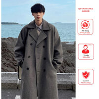 ORDER Áo Măng Tô Dạ Nam Nữ Cao Cấp Dáng Dài Rộng Ảnh Thật Do Khách Chụp Freesize 40-135kg dài đến giữa đầu gối Áo Đôi