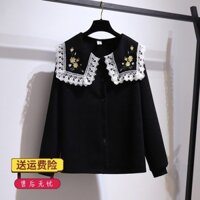 [ORDER] Áo Sơ Mi  Bigsize Cổ Thủy Thủ Phối Ren Thêu Hoa Nhí NhảnhHàng Quảng Châu