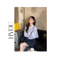 ORDER- Áo Sơ Mi Nữ Dài Tay Dáng Babydoll Cổ Tròn Dễ Thương Phong Cách Hàn Quốc