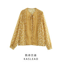 (Order) Áo Voan Vàng Hoa Nhí Cúc Ngọc Ly Nhỏ