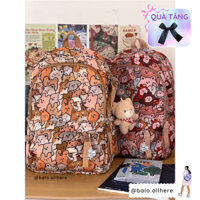 [ORDER] Balo Đi Học Họa Tiết Mèo Gấu Dễ Thương BL103