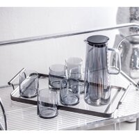 [Order] Bộ bình cốc nước tone lạnh - INS GLASS SET LIGHT LUXURY CUP WITH HIGH-END TEACUP TEAPOT