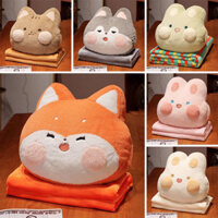 [💥Order💥] Bộ Chăn 1*1.7m gối 38*37cm văn phòng 3 trong 1 có lót Ủ tay hình thú đáng yêu hàng QCCC