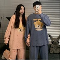 (ORDER) Bộ đồ ngủ đôi dài tay cotton phong cách Hàn Quốc
