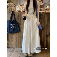 (ORDER)- Bộ đồ thời trang dành cho nữ nhỏ nhắn, áo thun ngắn chấm bi dệt kim mùa hè + chân váy dài Hàn Quốc