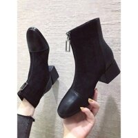 [ORDER] Boot nữ da lộn phối mũi da hot - Ảnh thật