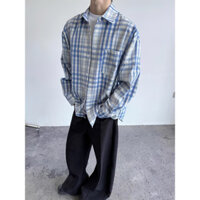 (ORDER) CARO LIGHT BLUE FLANNEL - Áo Sơ Mi Kẻ Caro Dài Tay Nam Nữ Unisex Streetwear 2025
