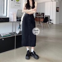 [ORDER] Chân váy jean dài sẻ tà phong cách Hàn Quốc