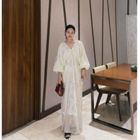 (ORDER) ĐẦM CÁNH DƠI DÁNG DÀI ĐÍNH CEQUIN CỔ V KHOÉT SÂU