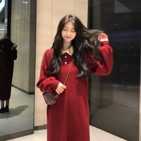 [Order] Đầm len dáng suông cổ polo ulzzang