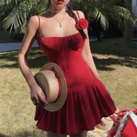 (Order) Đầm Ngắn 2 Dây Cup Nguc Xếp Ly