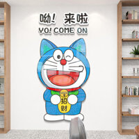 Order💢 Doraemon dán tường tranh trang trí hoạt hình tiệm cắt tóc trà sữa quán cà phê trang trí tường ba chiều