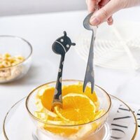 Order💯 Fruit Fork Thép không gỉ trái cây nhỏ cái nĩa sáng tạo con hươu cao cổ dễ thương trẻ em an