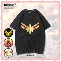 [Order] [George] Captain Marvel Symbol - Áo thun cổ tròn biểu tượng huy hiệu Captain Marvel Unisex cá tính