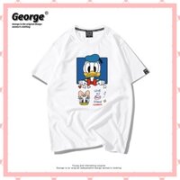 [Order] [George] Donald Duck - Áo thun tay ngắn thời trang Unisex hoạt hình Vịt Donald